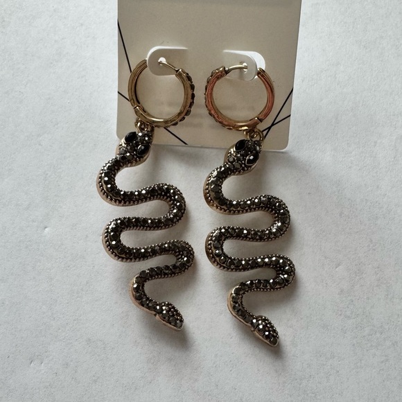 Aldo Jewelry - ALDO- JAOJAR Gold Tone Hoops Snake Earrings